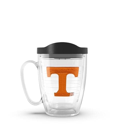 Tervis Made in USA Double Walled University of Tennessee Volunteers Insulated Tumbler Cup Keeps Drinks Cold & Hot, 16oz Mug, Primary Logo