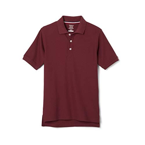 French Toast Unisex Kids Short Sleeve Pique (Standard & Husky) Polo Shirt, Burgundy, XXL