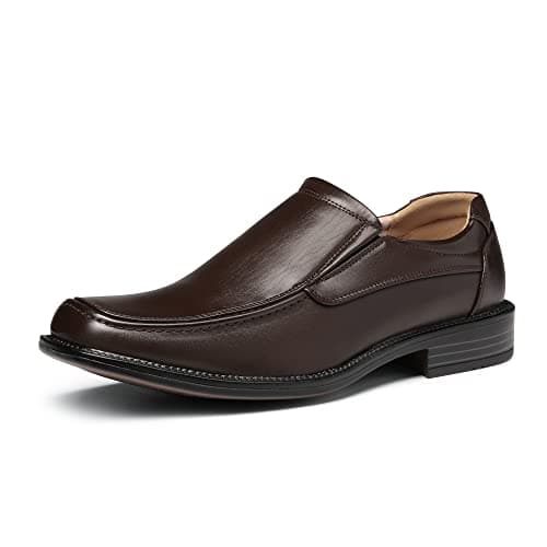 Bruno Marc Men's Goldman-02 Slip on Leather Lined Square Toe Dress Loafers Shoes for Casual Weekend Formal Work,Size 7,Dark/Brown,GOLDMAN-02