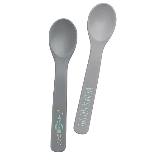 Stephen Joseph Baby Silicone Spoon Set, First Stage Feeding Spoons for Infants, Spoon Set Encourages Self-Feeding, Toddler Feeding Spoons, Space