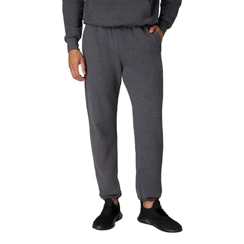 Hanes Men's Ultimate Cotton Pant, Charcoal Heather, Large
