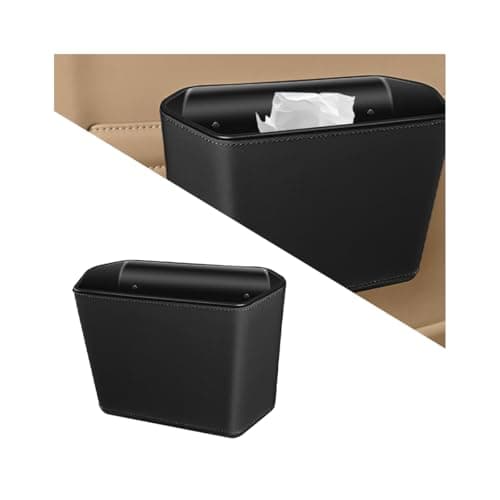 FALVFUN Car Trash Can, Multifunctional Leakproof Vehicles Dustbin Garbage Can for Door Backseat, Portable Automotive Interior Garbage Container Trash Bin, Universal for Van Sedan SUV (Black)