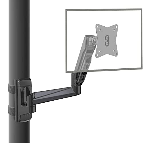 CondoMounts Up to 32" TVs & Monitor | Black Indoor Height Adjustable TV & Monitor Mount Fits Pillars & Poles, No Drill Gazebo & Pergola TV Mount, VESA 75x100, Holds 18 lbs