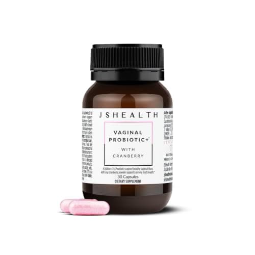 JSHealth Vaginal Probiotic for Women. Shelf-Stable Probiotic for Urinary and Vaginal Health. Cranberry and Lactobacillus Strains. Nutritionist-Formulated (30 Capsules)