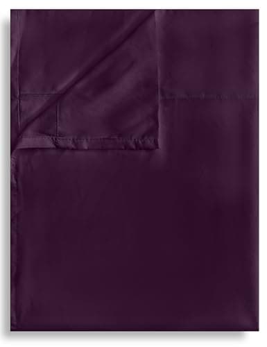 Full Flat Sheet Only, 1 Pack Top Bed Sheets, Soft Breathable Brushed Microfiber Color-Coded Label Threads, (81"x96",Dark Purple)