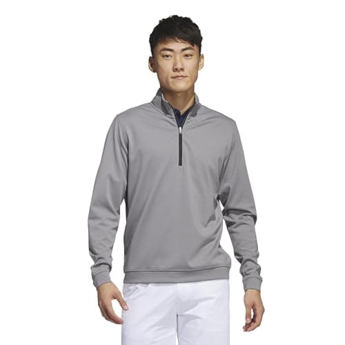 adidas Men's Elevated Quarter Zip Pullover, Grey Three, 3X-Large