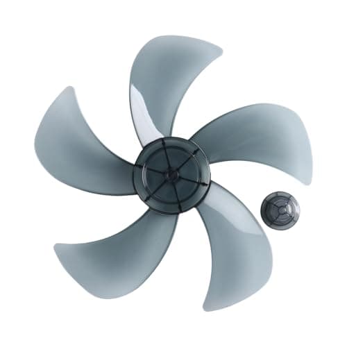 YONGHS 12/14/16/18/20 Inch Universal Plastic Fan Blade with Nut Cover for Household Fans Standing Fans Grey-blue 12 Inch