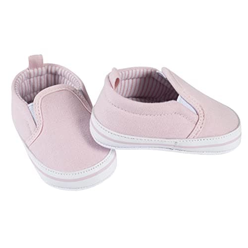 Gerber Newborn Infant Toddler Boy and Girl Slip-On Sneaker Crib Shoe, Pink, 6