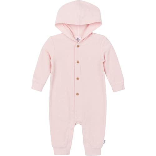 Gerber Baby Girls' Hooded Romper, Pink, 3-6 Months