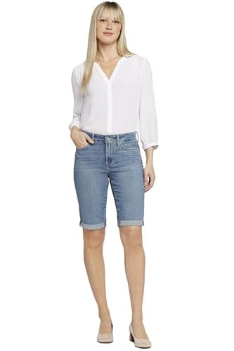 NYDJ Women's Briella Shorts in Stretch Indigo Denim, Heyburn, 10