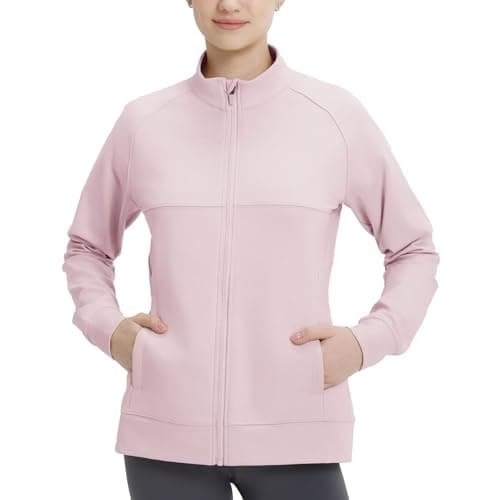 M MAELREG Womens Soft Fleece Jacket Lightweight Full Zip Winter Coat Warm and Casual Mock Neck Jakects for Workout