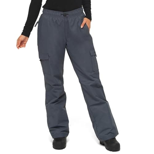 Arctix Women's Lumi Pull Over Fleece Lined Cargo Snow Pants, Steel, Small Tall