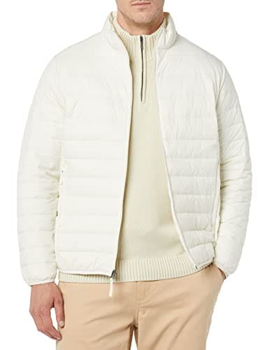 Amazon Essentials Men's Packable Lightweight Water-Resistant Puffer Jacket (Available in Big & Tall), Light Beige, XX-Large