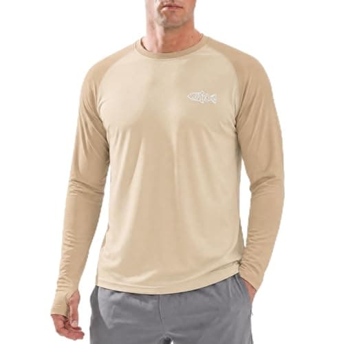 Riverruns Men's UPF 50+ Sun Protection Shirts Ice-Cool Long Sleeve Rash Guard Quick Dry Swim Shirt for Fishing Hiking