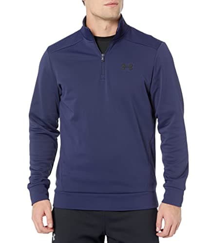 Under Armour Men's ArmourFleece 1/4 Zip, (410) Midnight Navy / / Black, X-Small