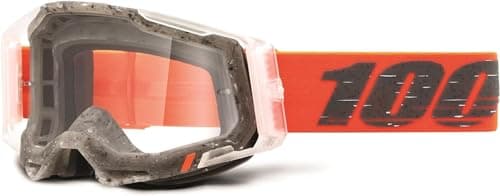 100% Racecraft 2 Mountain Bike & Motocross Goggles - MX and MTB Racing Protective Eyewear (Schrute - Clear Lens)