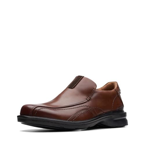 Clarks Collection Men's Gessler Step Loafer, Dark Tan Leather, 8 M US