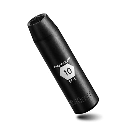 PGROUP 3/8” Drive Deep Impact Socket, Metric(10mm socket), 6-Point, Cr-V Steel With Black Manganese Phosphate Coating