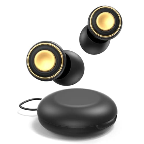 Reusable Earplugs for Focus, Travel & Work, Up to 33dB Noise Reducing Silicone Ear Plugs with 4 Sizes, Secure Fit, Portable Snap-Closure Case for Flights, Study, Commute Reading