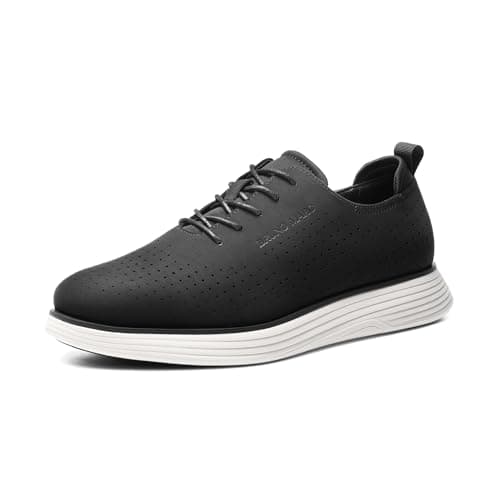 Bruno Marc Men's MaxFlex Fashion Dress Sneakers Oxfords Classic Casual Shoes,Size 8,Black-Nubuck,SBOX2318M