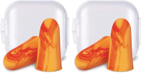 Flents Protechs Reusable Sport Ear Plugs, Ideal for Extreme Noise, Reduces Pressure and Background Noise, 8 Pairs with Travel Size Case, Easy Use with Comfort Fit, NRR 33, Orange, Made in The USA