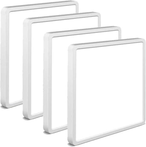 Maxziller 4Pack 12inch Square White 3200LM LED Flush Mount Ceiling Light,28W White 6000K Slim Surface Mount Ceiling Light Fixture for Kitchen Bedroom Living Room