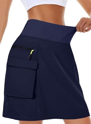 Kimmery Cargo Skirt with Shorts Underneath Golf Skirts for Women Blue M