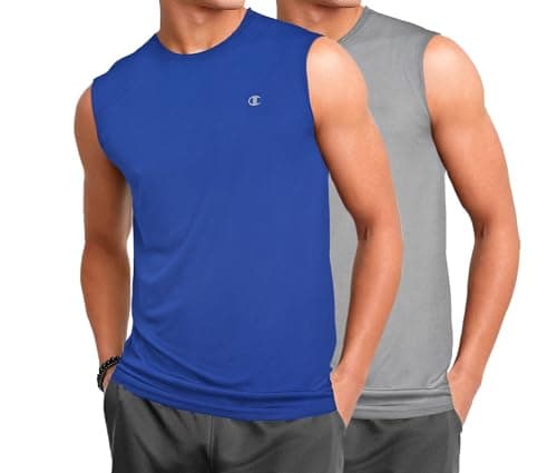 Champion Big and Tall Sleeveless Shirt for Men – 2 Pack Performance Muscle Shirt