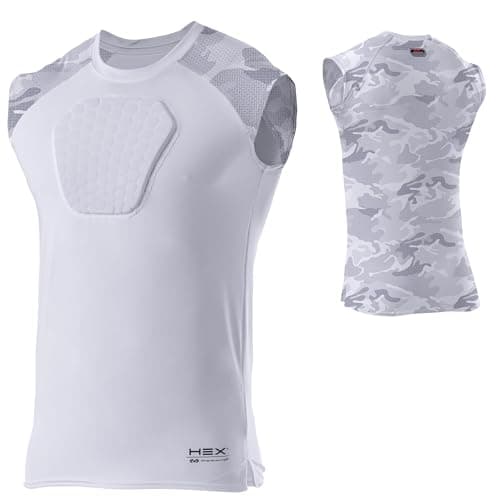McDavid Chest Protector, HEX Baseball Chest Protector. Heart Guard Sternum Protection Compression Shirts, Padded Football Shirt for Lacrosse, Softball, Paintball, Rugby & More, Camo, Youth XS