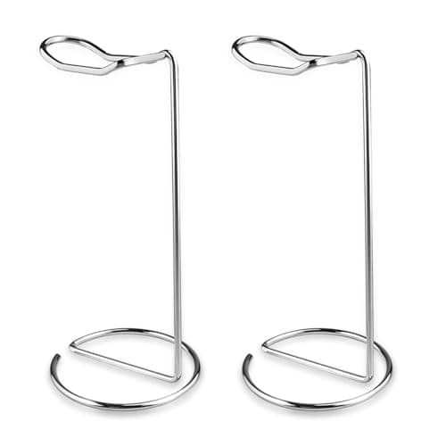 2 Pcs Headphone Stand Metal Headset Holder Tabletop Earphone Stand Headphones Hanger Organize Shelf Hanger Showing Display for Home Office Desk Rack - Silver