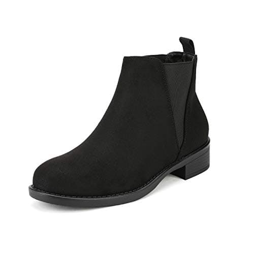 DREAM PAIRS Women's Ankle Boots Chunky Low Heel Chelsea Booties Slip On Elastic Fall Short Boots,Size 9,Black,ISABELLA-2