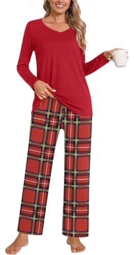 Anymiss Womens Winter Pajama Sets Long Sleeve 2026 Spring Lounge Sleepwear Comfy Pjs Sets Small