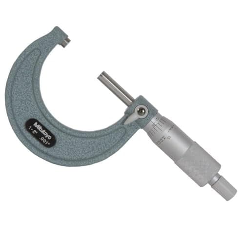 Mitutoyo 103-178, Outside Micrometer, 1-2" Measuring Range, 0.001" Graduation, +/-0.0001" Accuracy, High-Accuracy Thickness Measurement with Smooth Stop Control and Reliable Repeatability