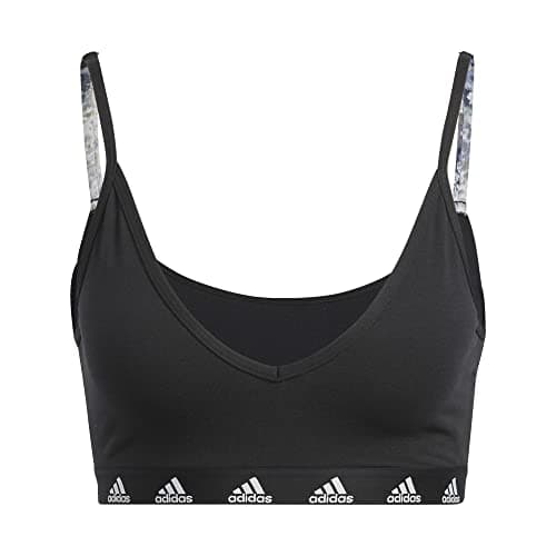 adidas womens Everyday Cotton Sports Bra, Black, X-Small DD US