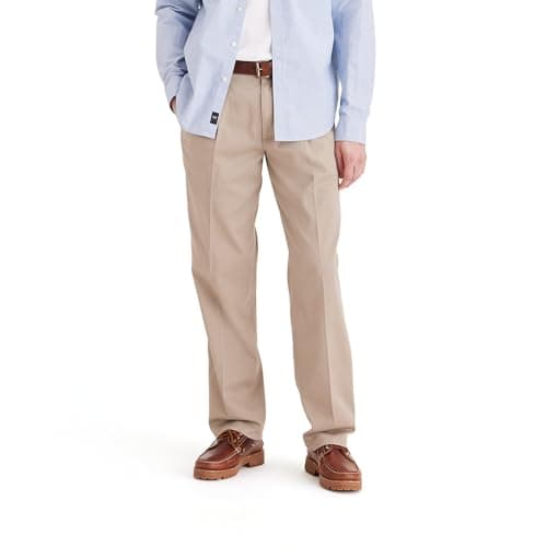 Dockers Men's Classic Fit Easy Khaki Pants-Pleated (Standard and Big & Tall), Timberwolf, 38W x 30L