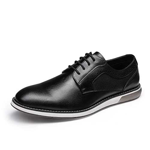 Bruno Marc Men's Casual Dress Sneaker Shoes, Business Formal Derby Plain Toe Oxfords Crossflex GentEdge,Size 8.5,Black,SBOX223M