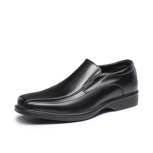 Bruno Marc Men's Square Toe Dress Loafers Shoes,Size 7,5-Black,CAMBRIDGE-05