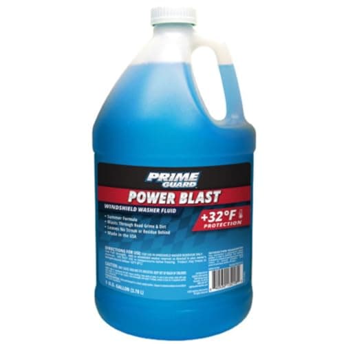 Prime Guard +32°F Power Blast Blue Windshield Washer Fluid | Streak-Free Summer Formula Removes Bugs, Dirt & Road Grime | Ready-to-Use & Safe for All Vehicles | 1 Gallon