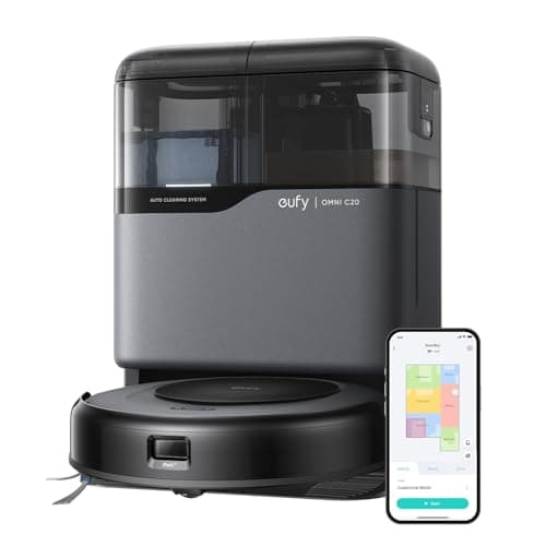 eufy Certified Like-New Omni C20 Robot Vacuum and Mop Combo, Self-Emptying, Auto Mop Washing & Drying for Hands-Free Cleaning, 7000 Pa Suction (Renewed)