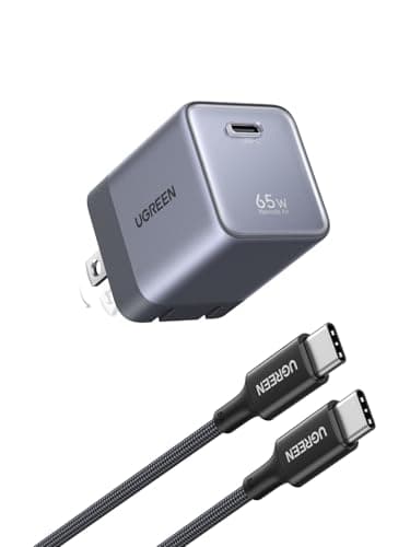 UGREEN Nexode Air 65W USB C GaN Charger Block with 3.3ft Cable, Black