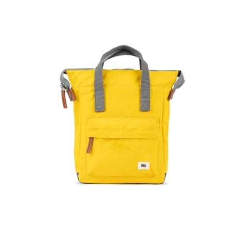 ORI LONDON Small Tote Bag Backpack - Nylon Tote Backpack for Women & Men - Wide Mouth, Chunky Zippers - The Bantry, Mustard