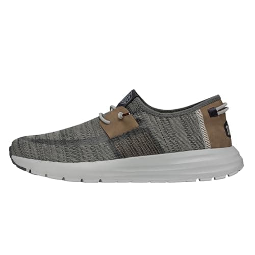 HEYDUDE Men's Sirocco Slip On Sneaker, Grey Mix Size 6 | Comfortable & Lightweight Travel Shoes with Elastic Laces, Foam Insole