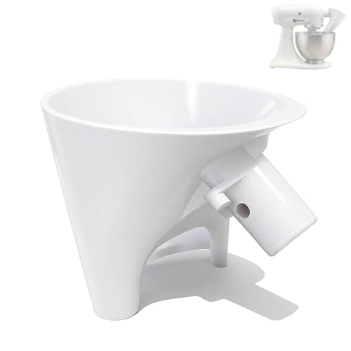 Pavbena Pouring Chute Flour Funnel, Compatible with KitchenAid Stand Mixer Attachments, Fits Tilt-Head 4.5 & 5 Quart (KSM150), Anti-Splash Ingredient Feeder, Dishwasher Safe Baking Tool