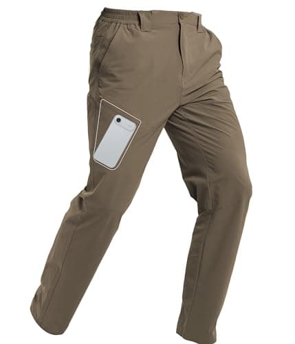 Arunlluta Travel Pants Men Quick Dry Hiking Pants for Men Stretch Work Pants Lightweight Mens Golf Pants Water Resistant Darkkhaki
