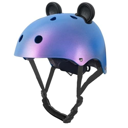 Nattork Kid's Bicycle Helmet for Girls or Boys Adjustable Size Muti-Sports Helmet for Skateboard Roller Skates with Cute Panda Style Blue