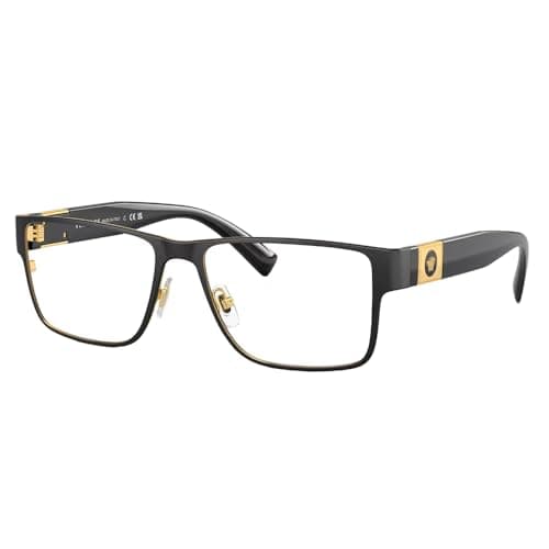 Versace VE 1274 1436 Black Metal Rectangle Eyeglasses 55mm