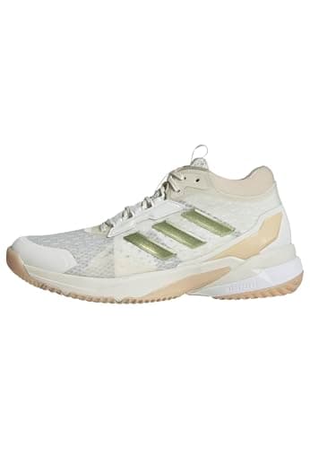 adidas Women's Crazyflight 6 Mid Top, Off White/Gold Metallic/Crystal Sand, 11.5