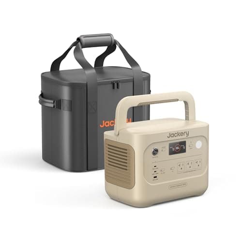 Jackery Explorer 1000 v2 Portable Power Station with Size M Carrying Case, 1070Wh LiFePO4 Battery, 1500W AC Output, 1 Hr Fast Charge, for Camping, Road Trips, Emergency (Dune White)