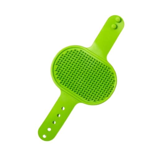 HappiTails Silicone Dog Bath Brush – Soft Pet Scrubber for Bathing & Grooming – Shampoo Brush for Dogs, Cats & Puppies – Adjustable Strap – Choose from 5 Colors (Green)