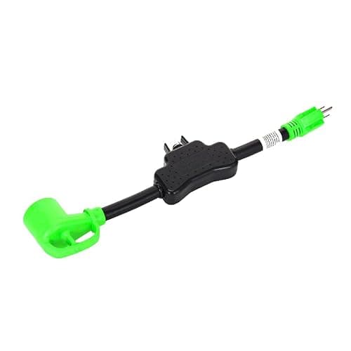 RV Electrical Adapter 15Amp to 30Amp NEMA 5-15P to TT-30R Female RV Power Adapter Cord with Circuit Breaker 125Volt Black-Green 16 Inch ETL Listed